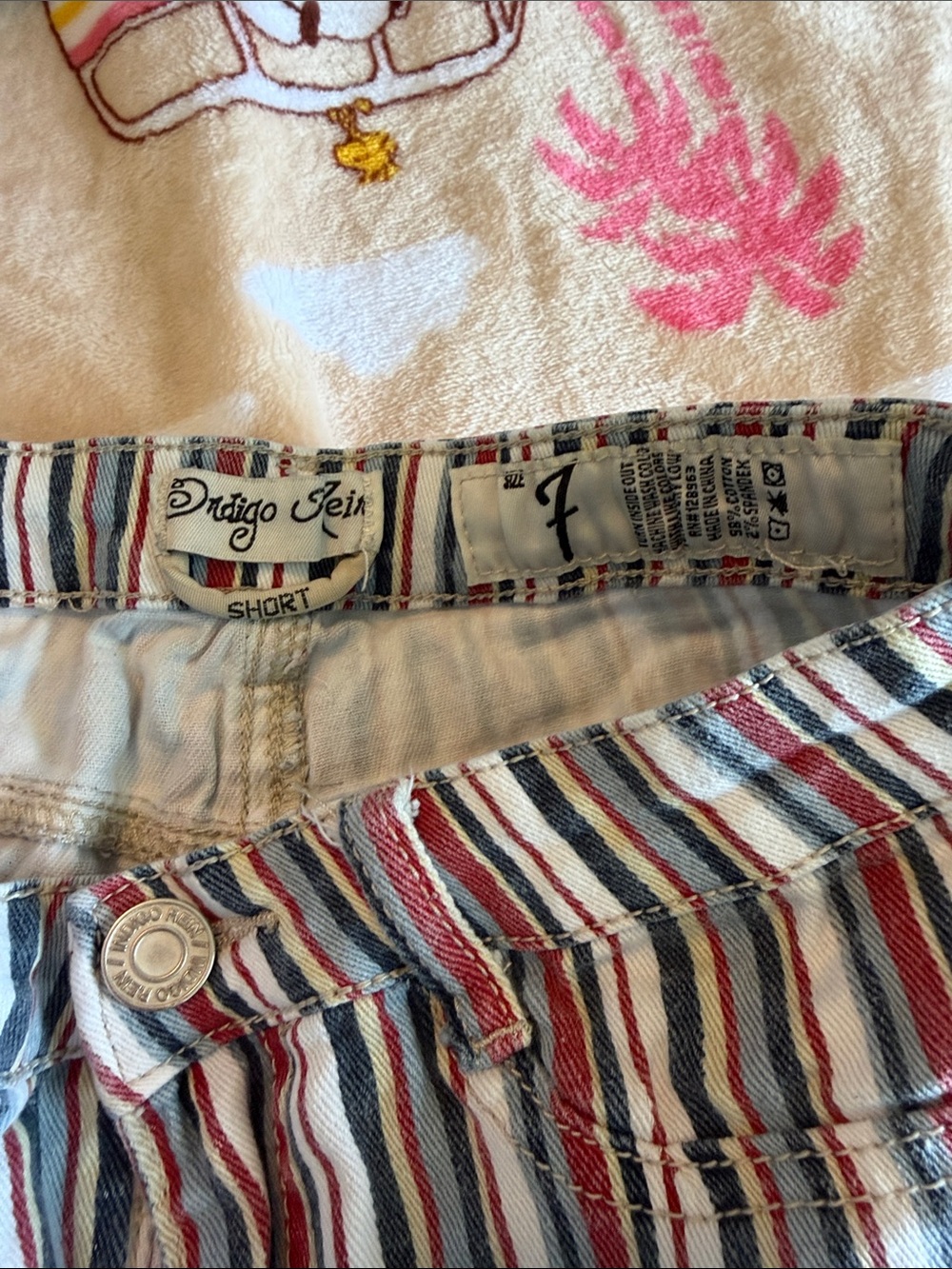 Indigo Rein Short Striped Shorts Size 7 Juniors Summer Beach Bohemian Boho - Picture 6 of 9